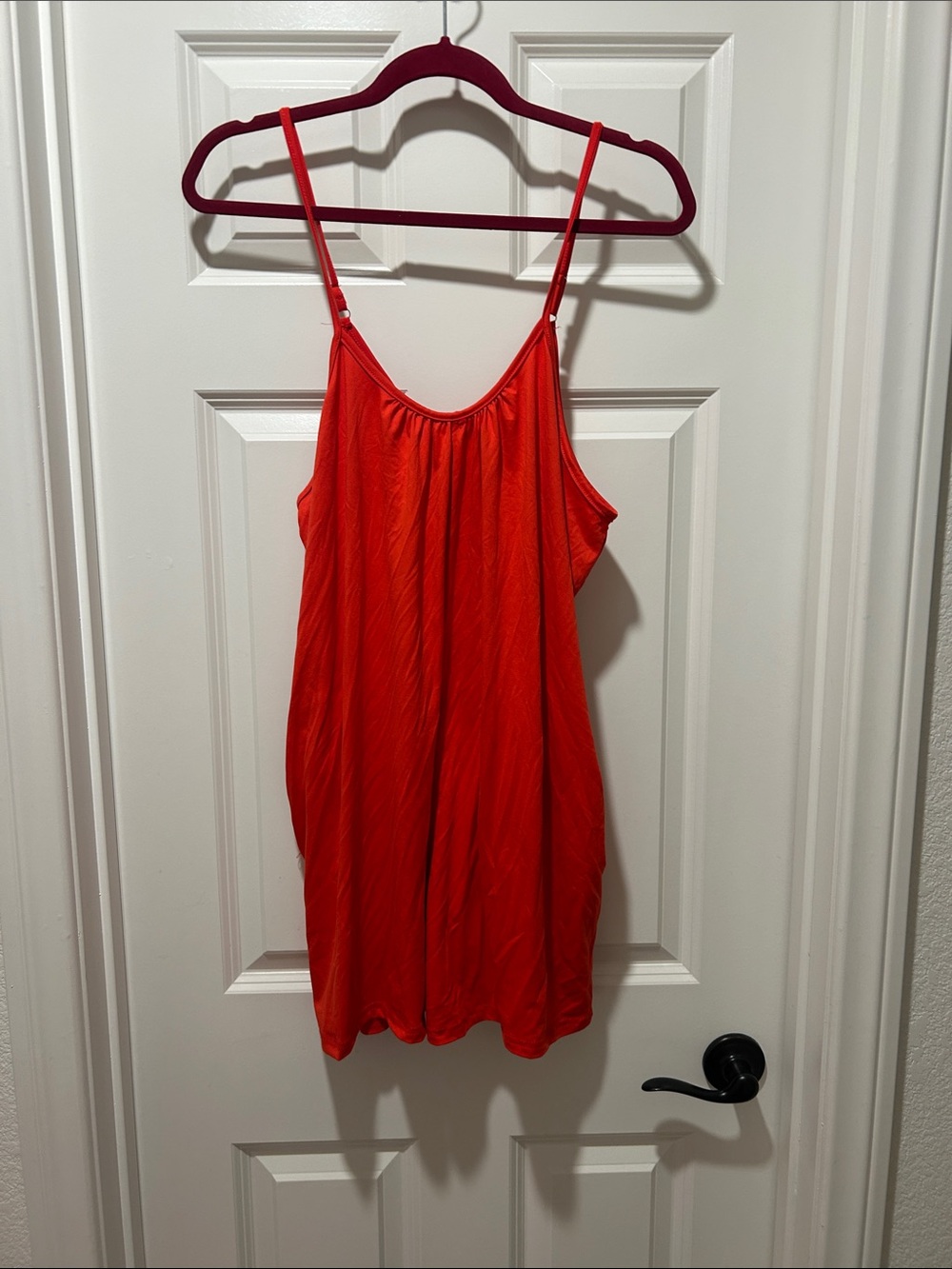 Red Spaghetti-Strap Jumpsuit Romper